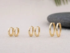 Simple small huggie hoops 14K gold fill over Sterling Silver 925