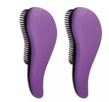 2 Pack Detangling Brush Curved Anti Static Hairbrush Hard Bristles Purple New
