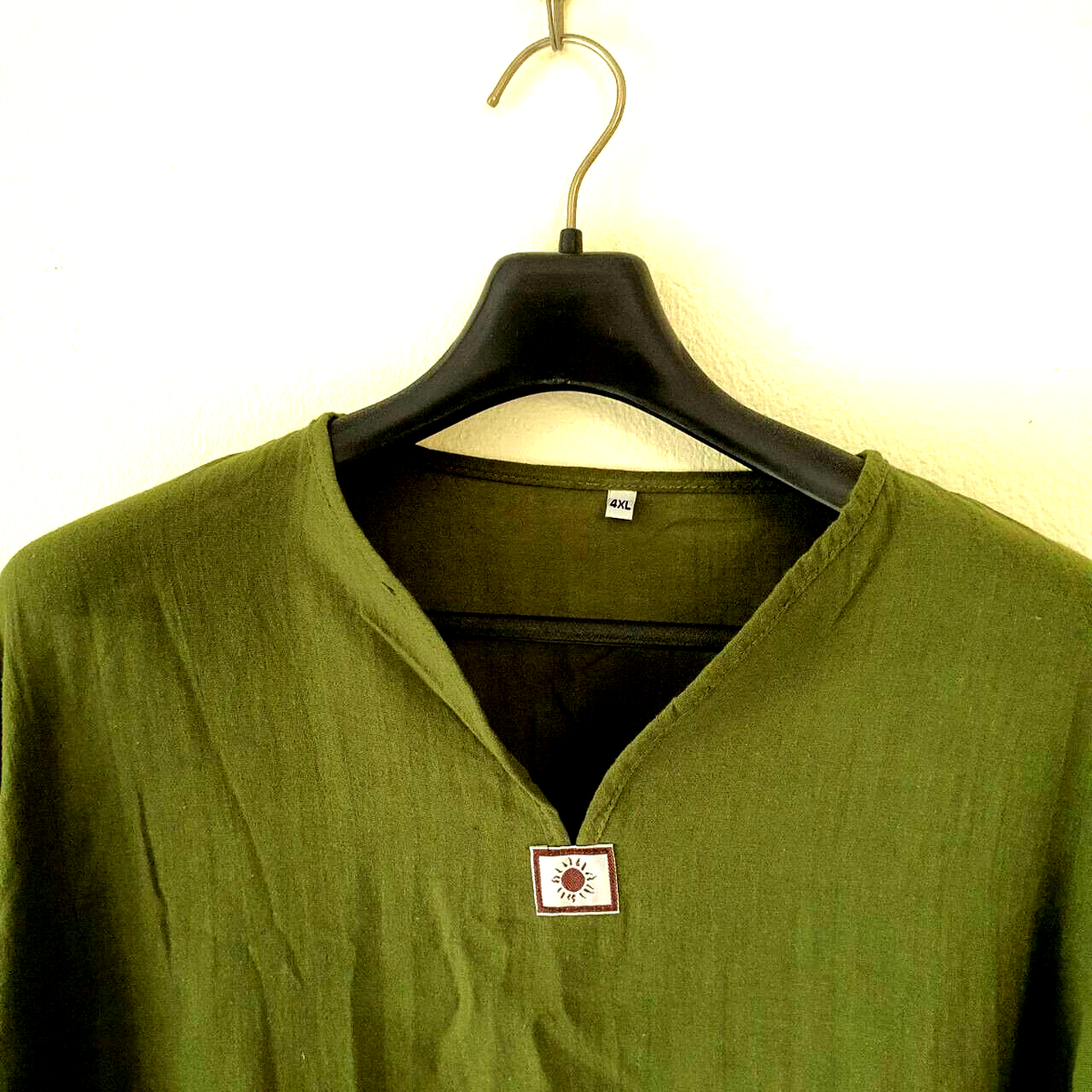 FLYCHEN Camicia Da Uomo Casuale Manica Corta Maglietta Polo Uomo In Cotone Lino Estiva Tinta Unita Spiaggia Hippie T Shirt Top 1 Nero M 104213569