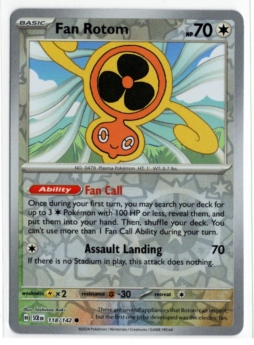 Pokemon Stellar Crown Reverse Holo 118/142 Fan Rotom
