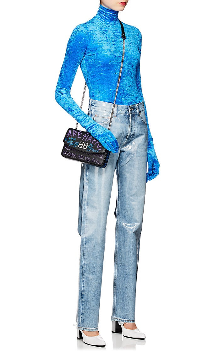 Balenciaga Blue Laminated Straight-Leg Jeans | Size W27 Balenciaga Blue Laminated Straight-Leg Jeans | Size W27