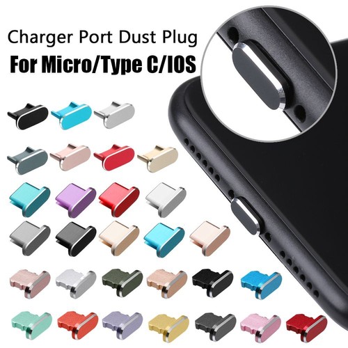 Anti Dust Metal Plug Charging Port Cap For iP 13 Pro Max Samsung Galaxy S22