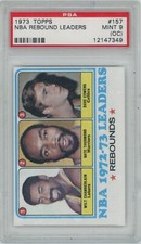 1973 Topps #157 NBA Rebound Leaders PSA 9 (OC) Chamberlain Thurmond Cowens
