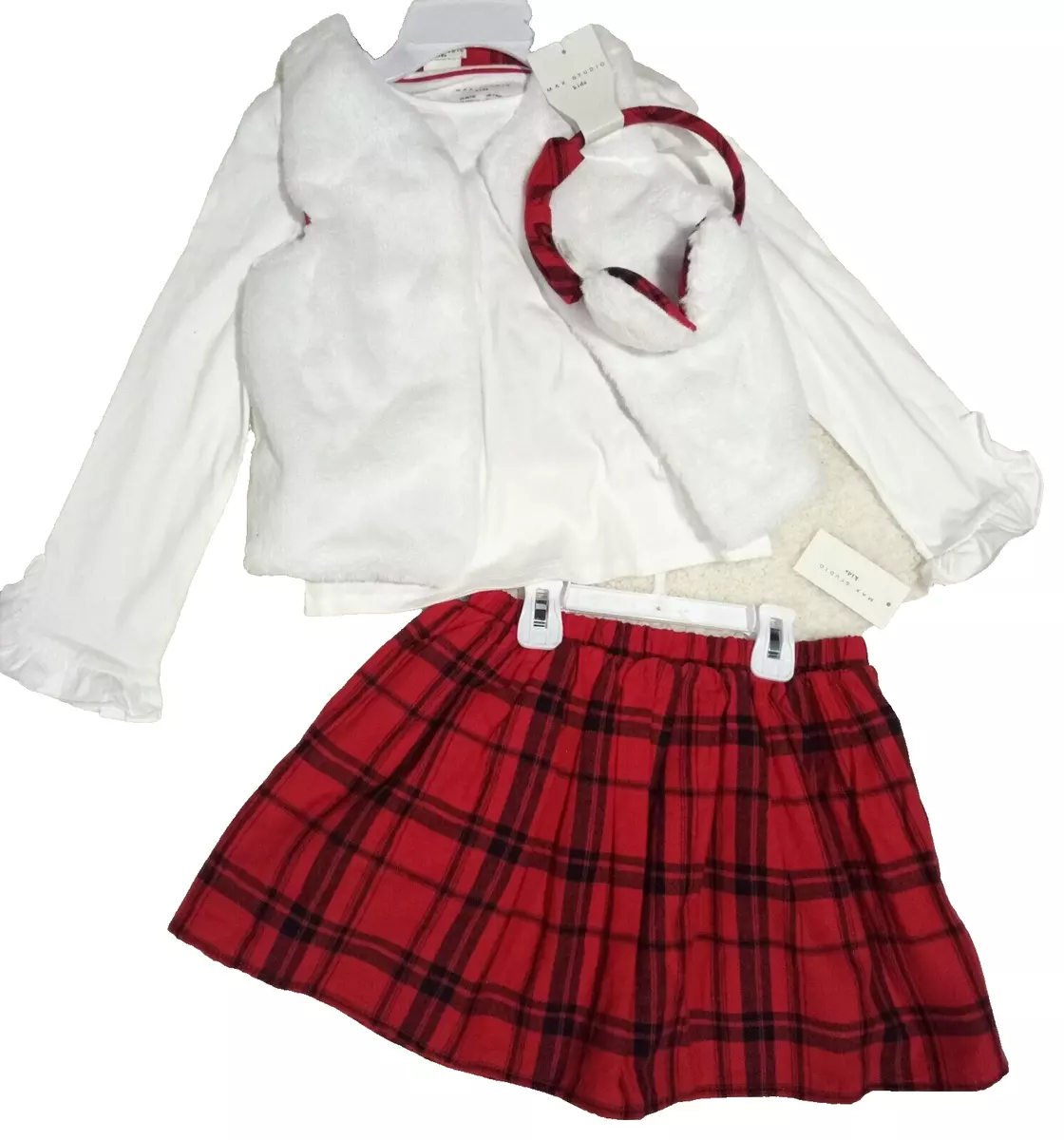 Tartan skirt with vest attached cheap