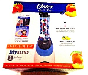 OSTER One-Touch Shake Chop Drink Blender 250/400 Peak Watt Boost Mix Steel  Blade | eBay