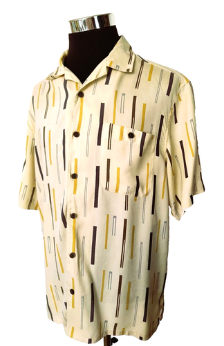 Camisa Axist Para Hombre Talla Grande Multicolor Seda Geométrica Manga Corta Botón Delantero - Imagen 5 de 17
