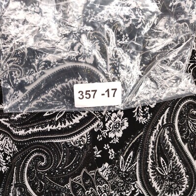 New Directions Blouse Womens PL Petite Black Paisley Smocked