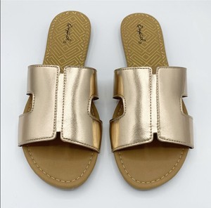 qupid rose gold sandals