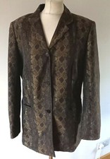 Gil Bret Jacket Uk 14 Brown Snakeprint Blazer Tailored Smart