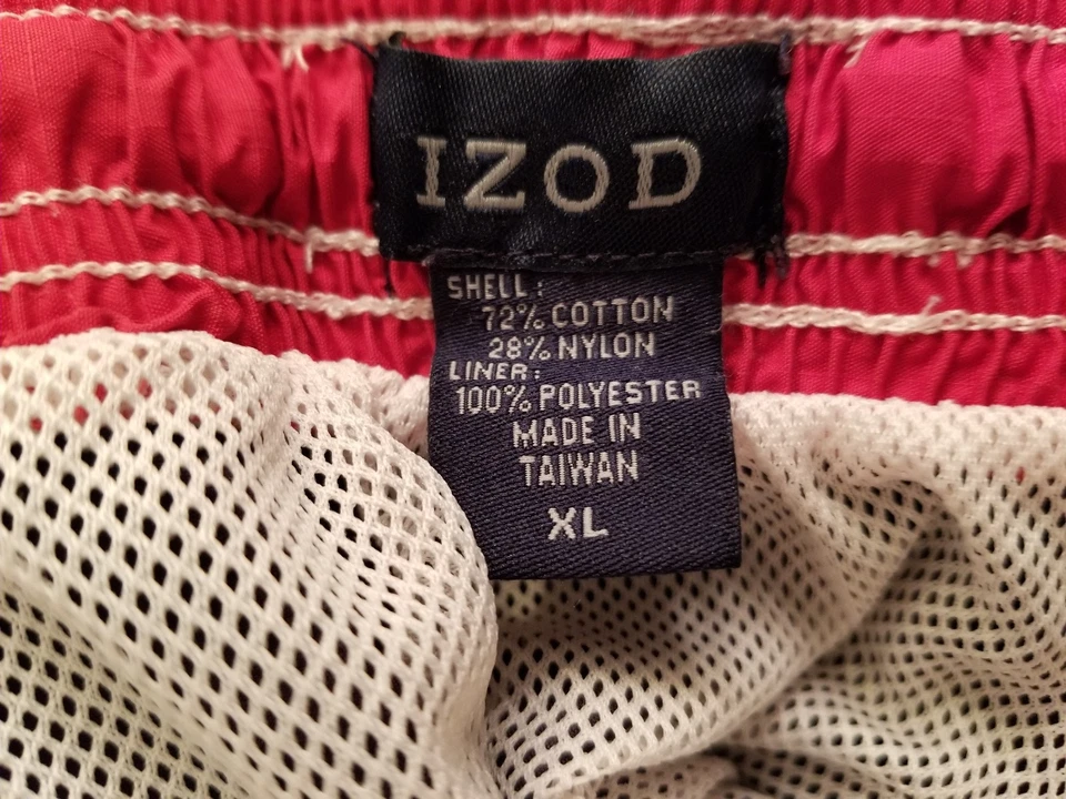 Bañador corto Izod para hombre talla XL X grande rojo blanco negro a rayas Foto 2 de 4