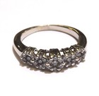 14k white gold .47ct Natural diamond cluster ring womens band antique 4.5g 7 — photo 1