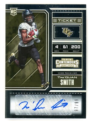 Tre'Quan Smith 2018 Panini Contenders Draft Picks Rookie RC Auto Bowl Ticket /99