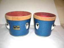 Vintage 1960s Zim-Gar Bongos Blue Sparkle Drum Shells !!