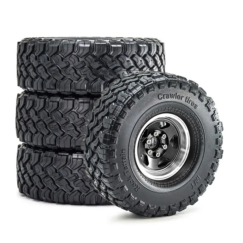 4pcs 120mm 1.9" Metal Beadlock Wheel Rim Rubber Tire Set for 1/10 RC Crawler Car - Image 4 of 4