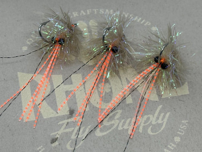 3 ea. Simple Shrimp Flies in Sand /Grey great pattern for your box size #2
