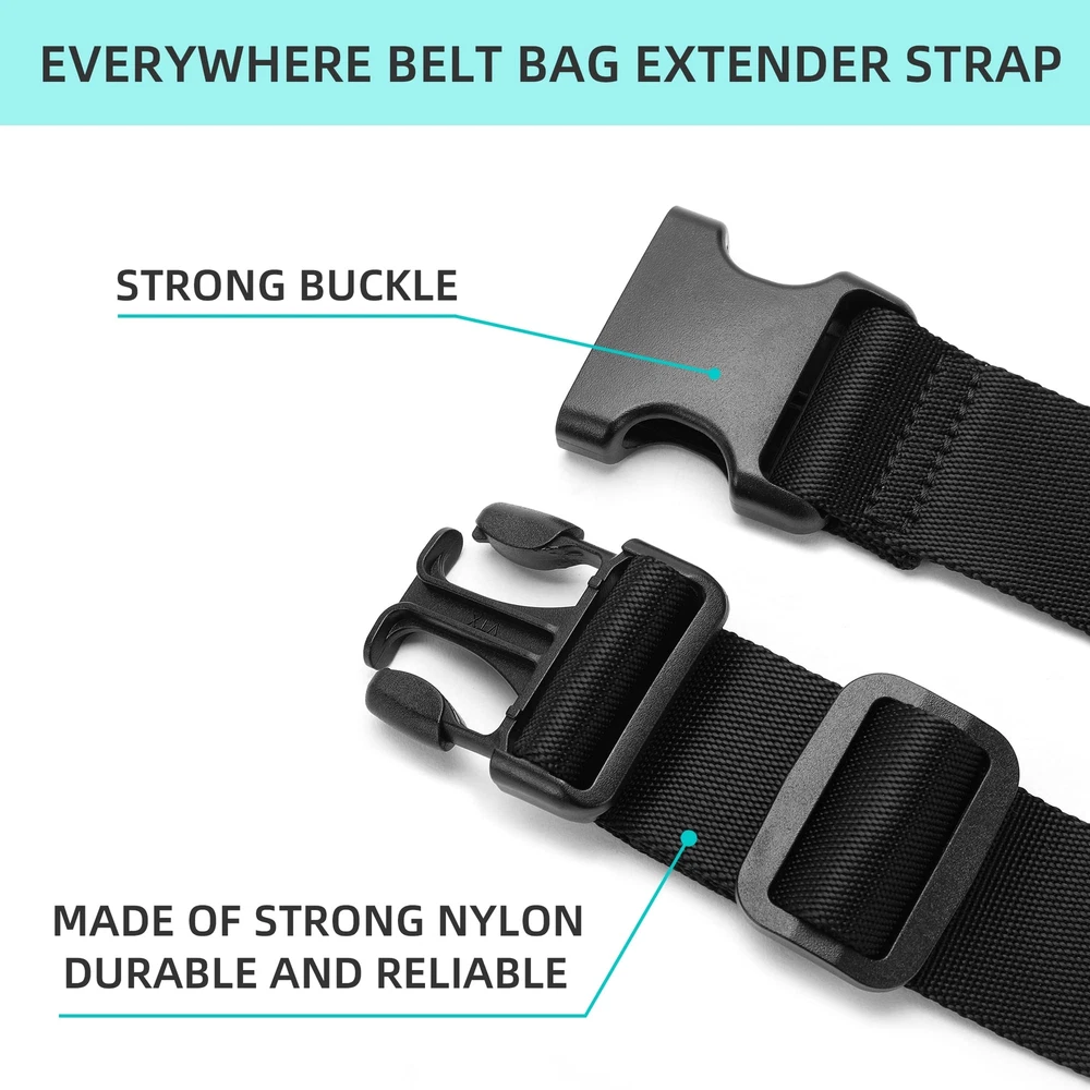 Belt Bag Fanny Pack Extender Adjustable Elastic Strap, Belt Extender for Wais...