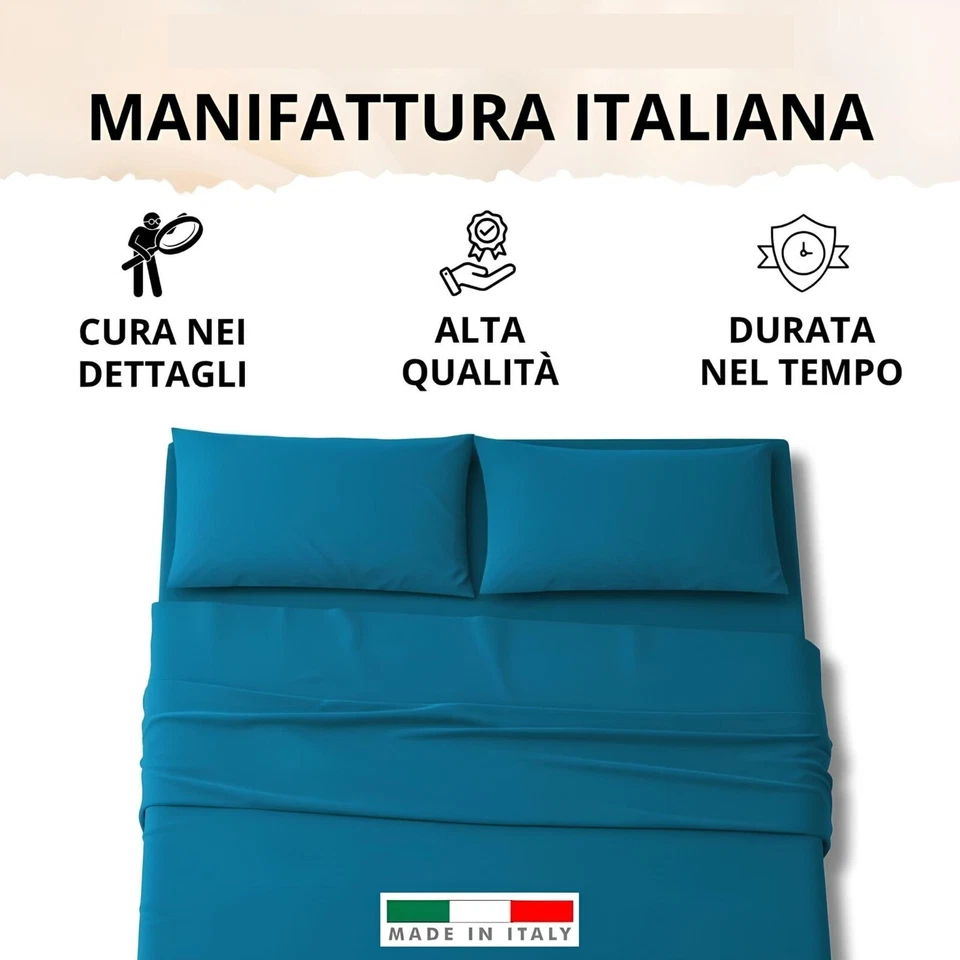 Completo Lenzuola Una Piazza Letto Singolo Malika Home in Microfibra Tinta Unita - Immagine 4 di 4