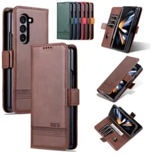 For Samsung Galaxy Z Fold 7/6/5/4/3 Vintage PU Leather Wallet Crad Phone Case