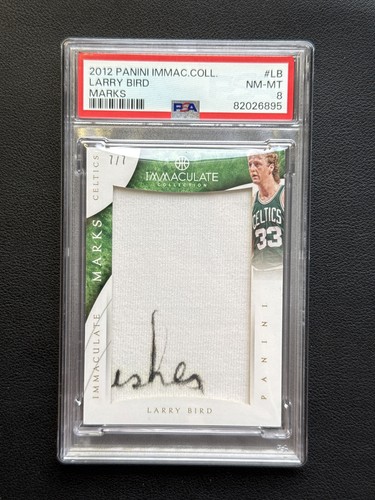 2012-13 Panini Immaculate Mars Jersey Patch Auto Larry Bird SSP PSA 8