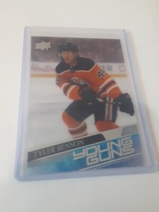 2020-21 Upper Deck Tyler Benson Young Guns Clear Cut #218 YG Rookie Oilers