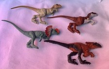 Jurassic World 4PC Mattel Large Dilophosaurus Raptor Dinosaur Action Figure Park