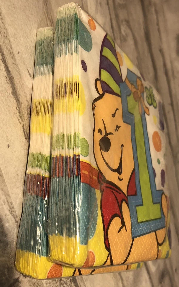 Hallmark Disney Winnie The Pooh First Birthday Beverage/Dessert Napkins 2 - Image 4 of 4