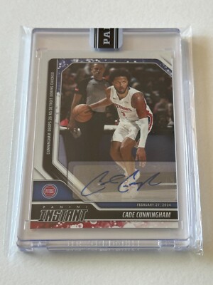 2023 Panini NBA Instant #379 Cade Cunningham PISTONS Signed RWB Autographed AUTO
