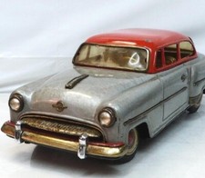 Yonezawa Opel Olympia Record Silver Large Tin Toy Car Box No F/S FEDEX