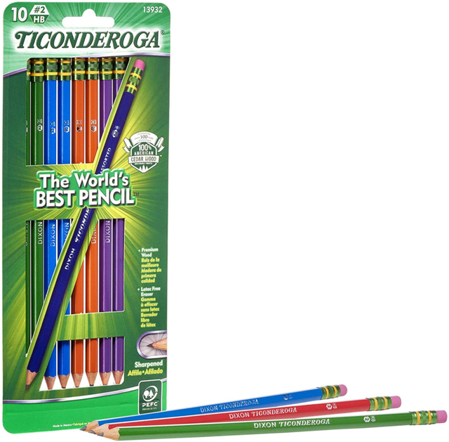 TICONDEROGA Pencils, WoodCased Graphite, 2 HB Soft, PreSharpened