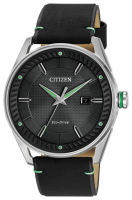 #ad Citizen Eco Drive CTO Men#x27;s Black Leather Strap Watch 42mm BM6980 08E $90.99