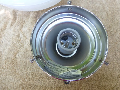 Antiguo accesorio de montaje semi empotrado de vidrio opelino satinado decorativo vintage 53024 A - Imagen 13 de 14