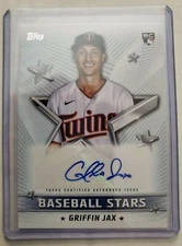 Griffin Jax RC 2022 Topps Series 1 Baseball Stars Autograph Minnesota #BSA-GJ   