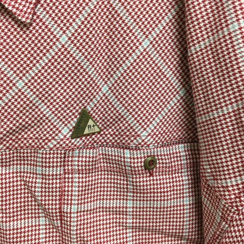 Rocawear Button Up Shirt 5X Big Adult Red Plaid Long Sleeve Logo Casual Mens - Picture 3 of 9