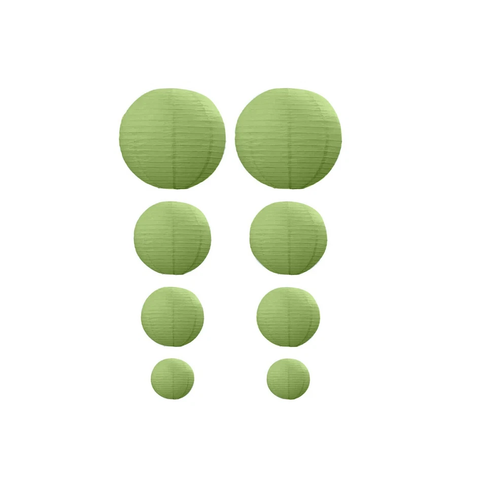 8 piezas surtidas 6 en 8 en 10 en 14 pulgadas grandes linternas de papel colgantes fiesta boda Foto 4 de 4