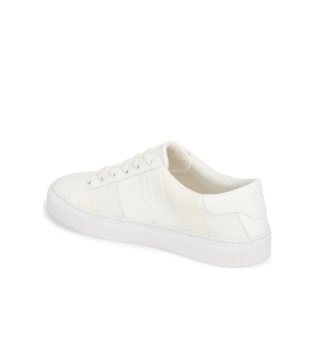 Tory Burch NEW Ames Snow White Low-top Leather Suede Sneaker  10   $258 | eBay