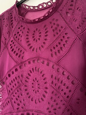 Sommerkleid Stickereien Spitze ISABEL MARANT rosa fuchsia - Gr. 1 Kleid