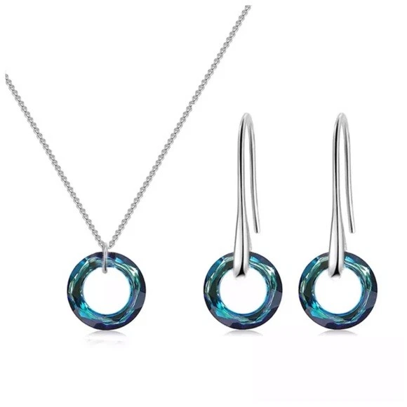 Juego de collar hecho con cristales de Swarovski The Panndo Circle S7 Foto 3 de 4