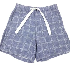 $590 JW Anderson JWA Signature Logo Grid Linen Oversize Shorts Mens Size (44) 28