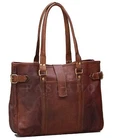 Handmade Genuine Goat Leather Tote Vintage Everyday Women's Shoulder Travel Bag