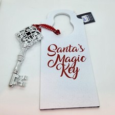 Santas Magic Key Door Hanger Multicolor 10.25"H Wood
