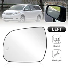 Left Driver Side Heated Mirror Glass W/Blind Spot For 2011-2020 Toyota Sienna