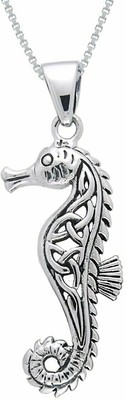 Jewelry Trends Sterling Silver Celtic Seahorse Necklace