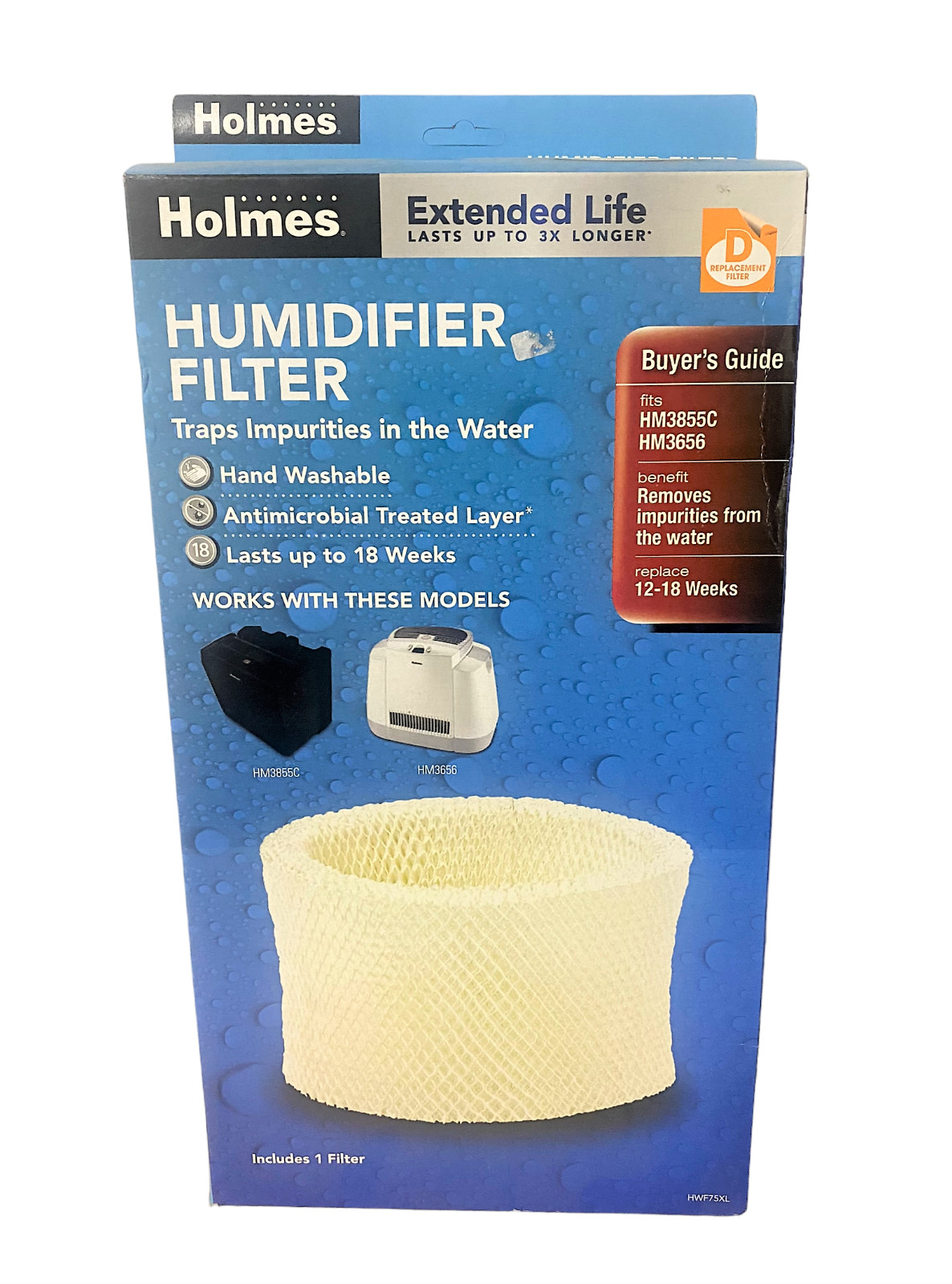 NEW Holmes HWF75XL Size D Humidifier Replacement Filter Last 18 wks