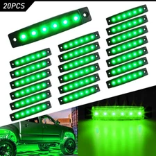 20x 3.8" Smoked Amber/Red Side Marker Clearance Lights 6 LED for Truck Trailer