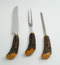 Vintage Westall Richardson Bakelite 3-pc Carving Set, Sheffield England