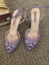 1983 Bandolino VINTAGE Shoes Bandolino Vtg. Box Lilac Ankle Strappy Heels EUC