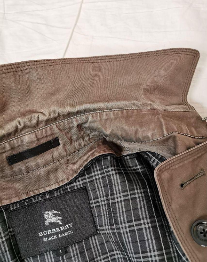 Burberry Black Label Plain Coat Long-sleeves Brown Cotton Size S For Men thumbnail 8