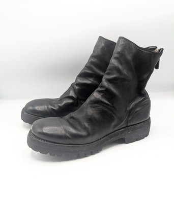靴 GUIDI / 796V_N (HORSE FULL GRAIN) Guidi 796V Back Zip Boots Black Full Grain Horse Leather EU 37