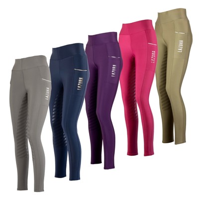 Kinder Reitleggings Reithose Silikon Vollbesatz Fenja Lazura blau pink 128-170