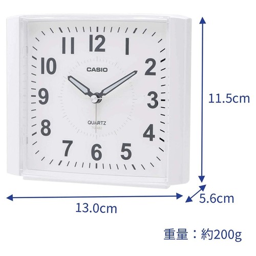 CASIO Alarm Clock White Analog Standard Snooze with Light TQ-482-7JF - Picture 3 of 4